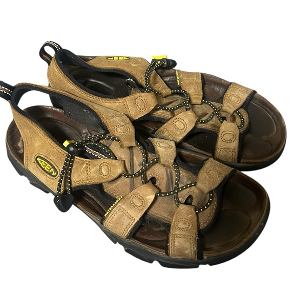 Keen Sarasota Sandals Womens 7.5 Brown Leather Hiking Open Toe Strappy Ankle - Picture 1 of 6